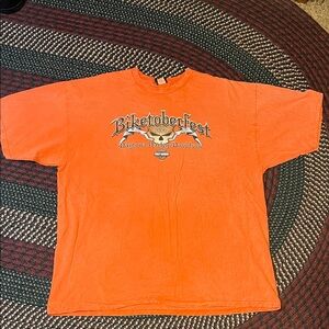 Harley Davidson Men’s Orange Short Sleeve Biker Tee Shirt Size 3X